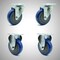 Service Caster 4 Inch SS Blue Polyurethane Swivel Top Plate Caster Set with 2 Rigid SCC SCC-SS20S414-PPUB-BLUE-2-R414-2 - alternate 1
